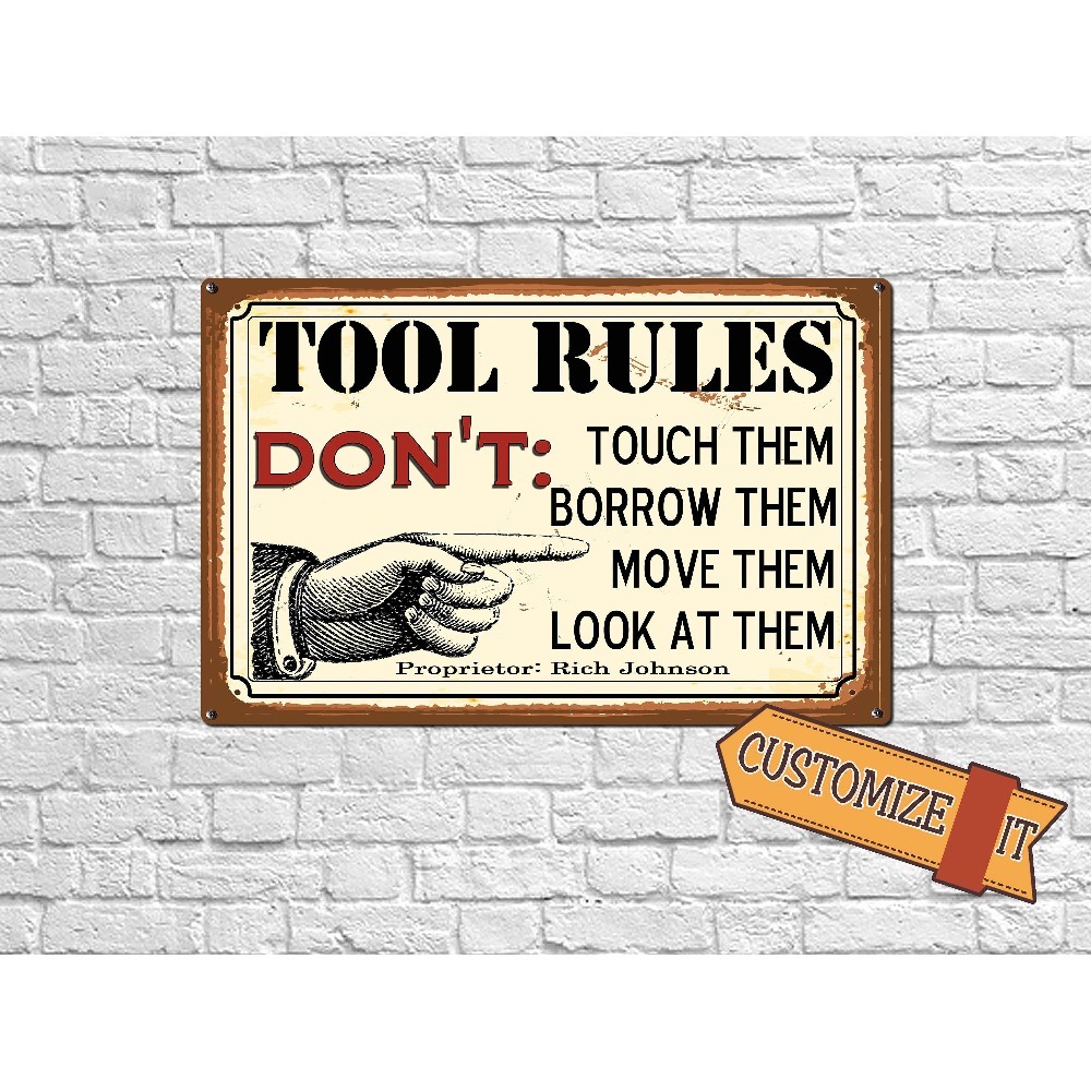 1 unidade Placa de Metal Perso - Workshop Tools With Name avaliação e preço