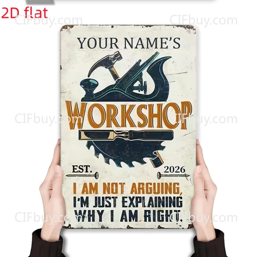 Placa de Metal Personalizada p - Workshop Tools With Name avaliação e preço