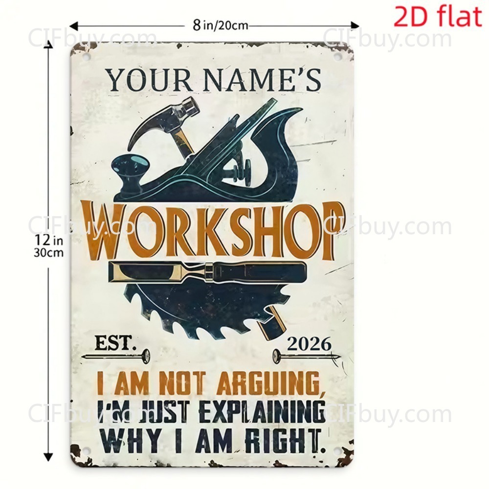Placa de Metal Personalizada p - Workshop Tools With Name avaliação e preço