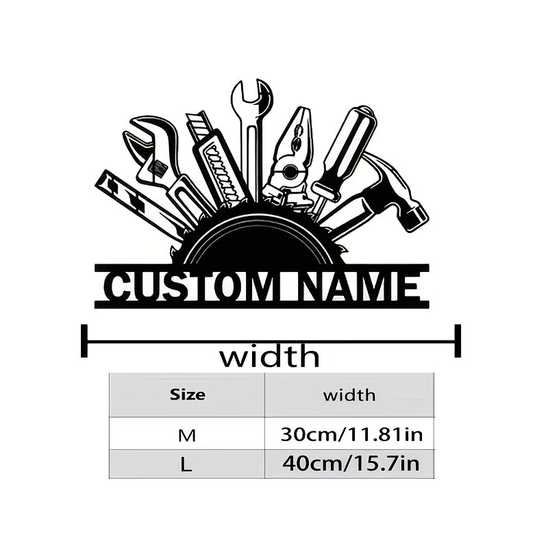 Arte de Parede em Metal Person - Workshop Tools With Name avaliação e preço